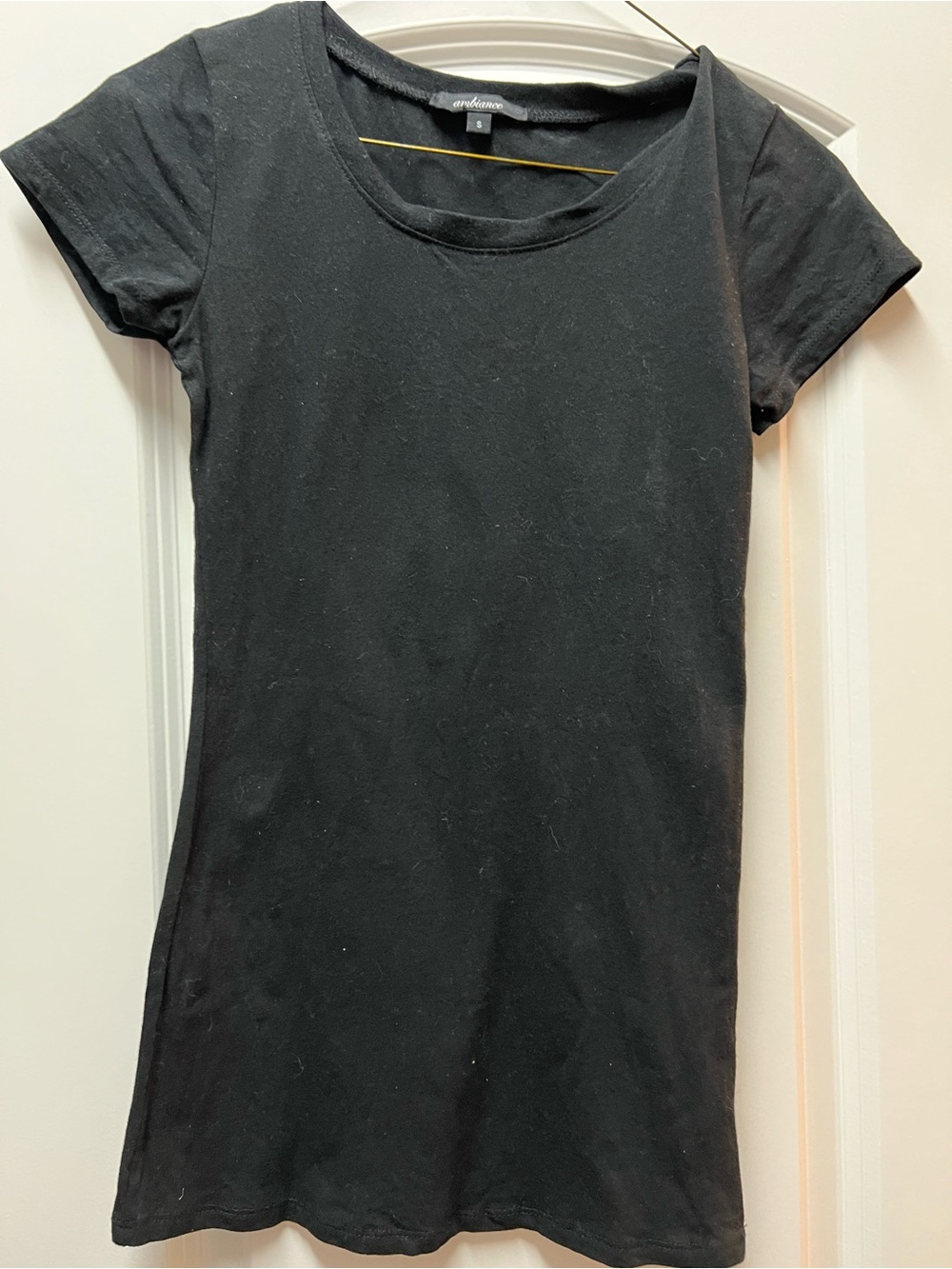Ambiance Black Short Sleeve Scoop Neck Tee